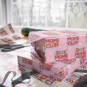Boy Moms Club Wrapping Paper Roll Funny Motherhood Baseball Gift For Mom TS14 Light Pink Print Your Wear