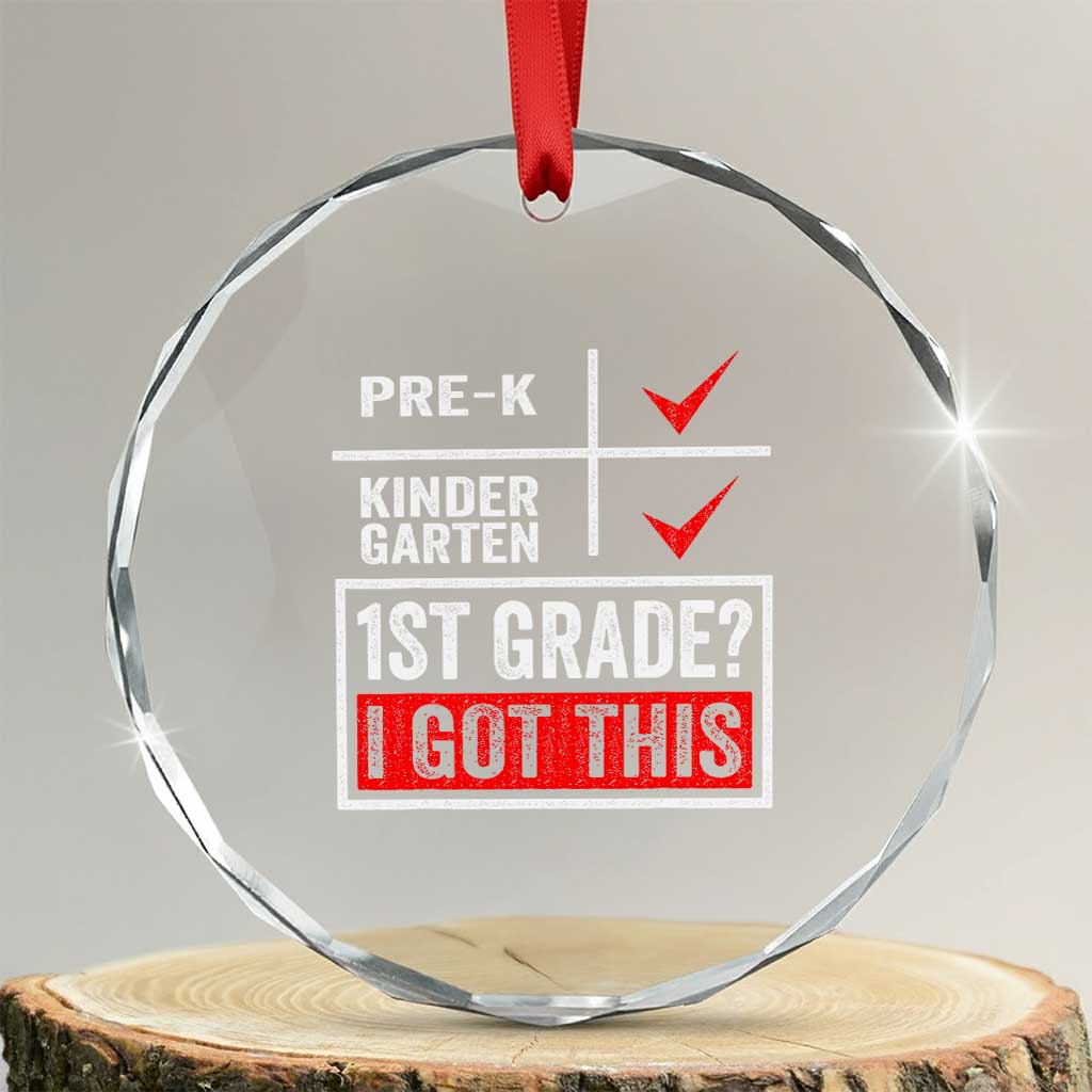 Boys and Girls First Day of First Grade Crystal Glass Ornament Back to School TS01 Transparent Glass 3'' Circle Print Your Wear