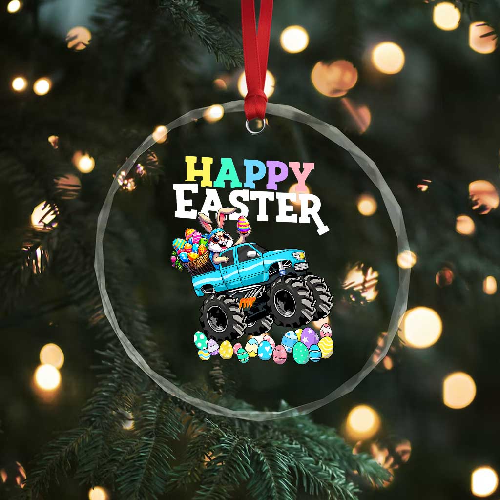 Boys Happy Easter Bunny Monster Truck Crystal Glass Ornament Eggs Cool Rabbit Car Lovers Toddler TS10 Print Your Wear