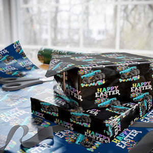 Boys Happy Easter Bunny Monster Truck Wrapping Paper Roll Eggs Cool Rabbit Car Lovers Toddler TS10 Black Print Your Wear