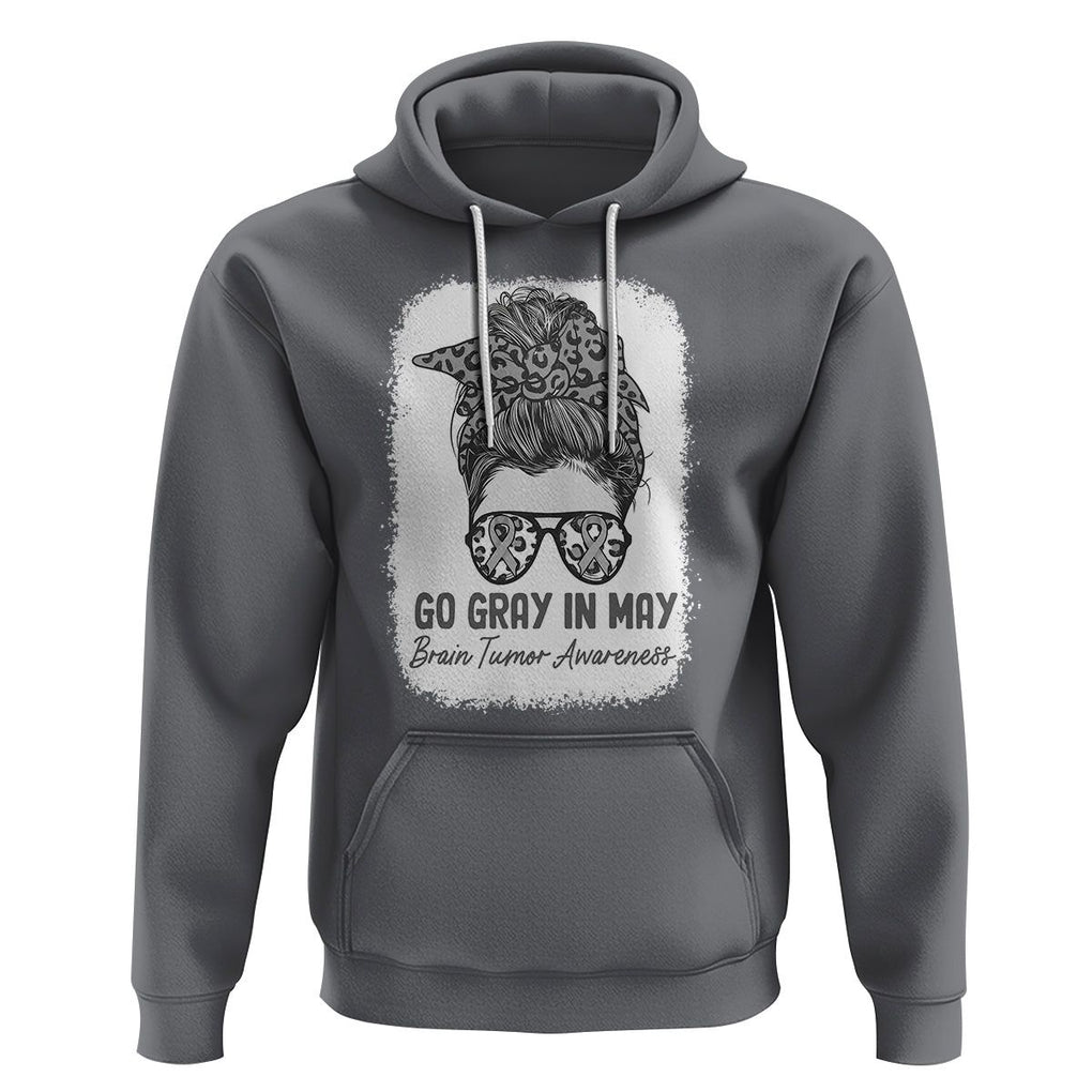 Brain Cancer Hoodie Brain Cancer Awareness Shirt Go Gray In May Messy Bun Womens TS02 Charcoal Printyourwear