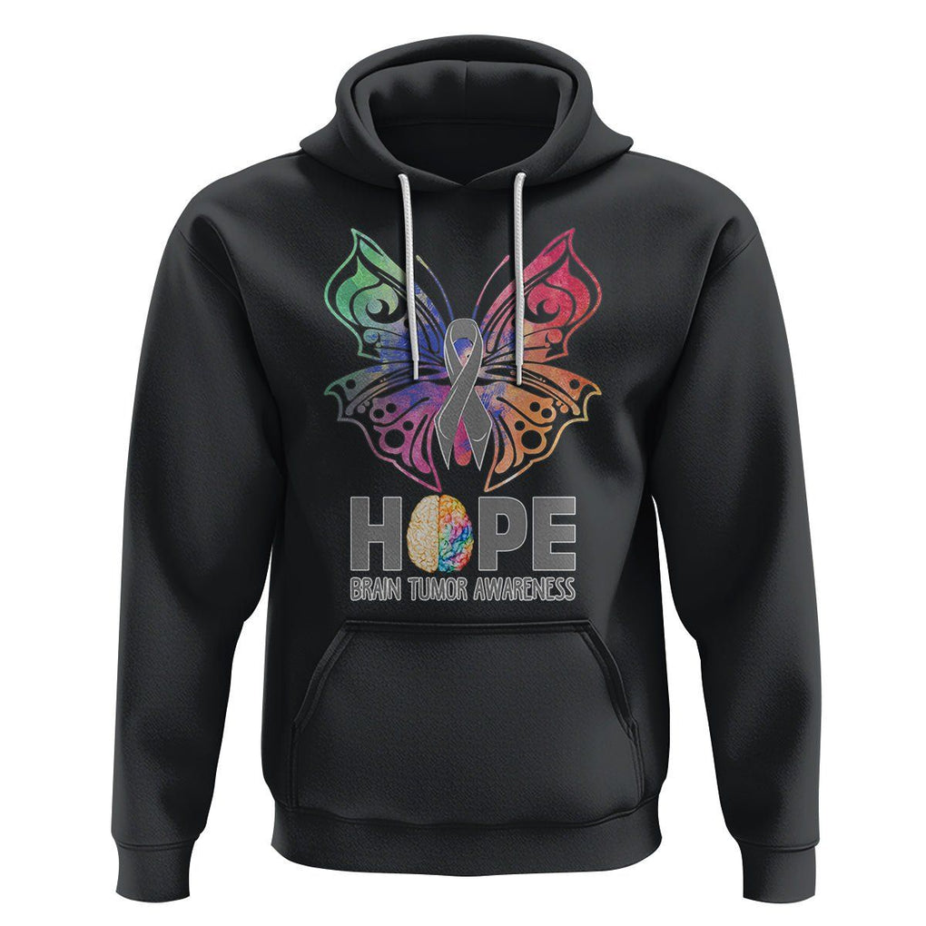Brain Cancer Hoodie Hope Brain Tumor Awareness Support Brain Cancer Survivor TS02 Black Printyourwear