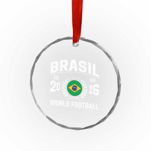 Brasil Flag Brazil Soccer Football Fan Crystal Glass Ornament