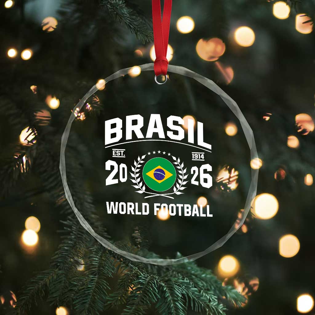 Brasil Flag Brazil Soccer Football Fan Crystal Glass Ornament