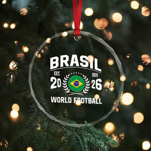 Brasil Flag Brazil Soccer Football Fan Crystal Glass Ornament