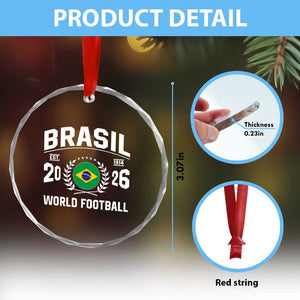 Brasil Flag Brazil Soccer Football Fan Crystal Glass Ornament