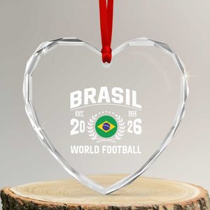 Brasil Flag Brazil Soccer Football Fan Heart Crystal Glass Ornament TS14 Transparent Glass 3'' Heart Print Your Wear