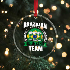 Brazil Drinking Team Crystal Glass Ornament Funny Brazilian Flag Beer Party Gift