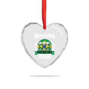 Brazil Drinking Team Heart Crystal Glass Ornament Funny Brazilian Flag Beer Party Gift TS14 Print Your Wear