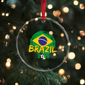 Brazil Soccer Fan Brasil Flag Crystal Glass Ornament Brazilian Football Game Day Supporter