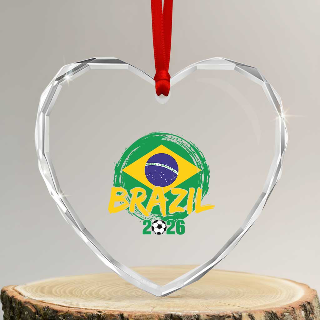 Brazil Soccer Fan Brasil Flag Heart Crystal Glass Ornament Brazilian Football Game Day Supporter TS14 Transparent Glass 3'' Heart Print Your Wear