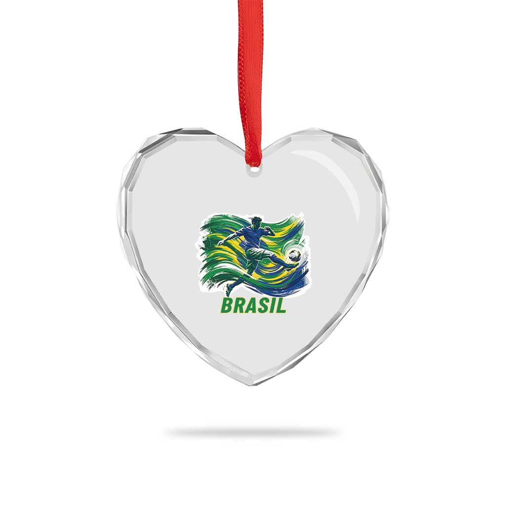 Brazil Soccer Fan Heart Crystal Glass Ornament Brasil Flag Football Game Day Supporter TS14 Print Your Wear