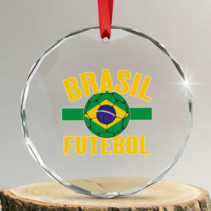 Brazil Soccer Football Fan Brasil Flag Crystal Glass Ornament