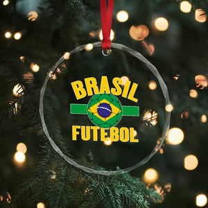 Brazil Soccer Football Fan Brasil Flag Crystal Glass Ornament