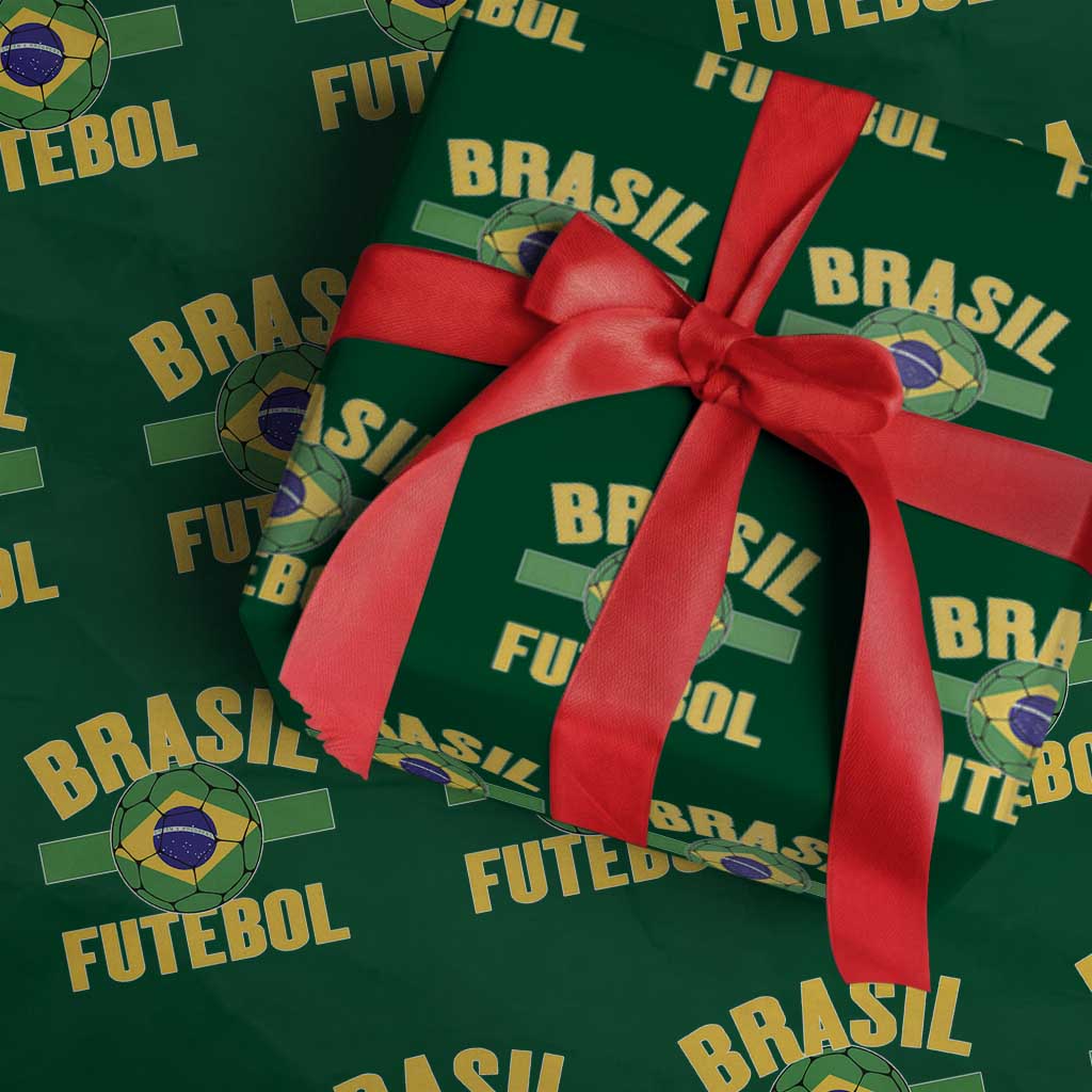 Brazil Soccer Football Fan Brasil Flag Wrapping Paper Roll TS14 Green Print Your Wear