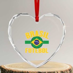 Brazil Soccer Football Fan Brasil Flag Heart Crystal Glass Ornament TS14 Transparent Glass 3'' Heart Print Your Wear
