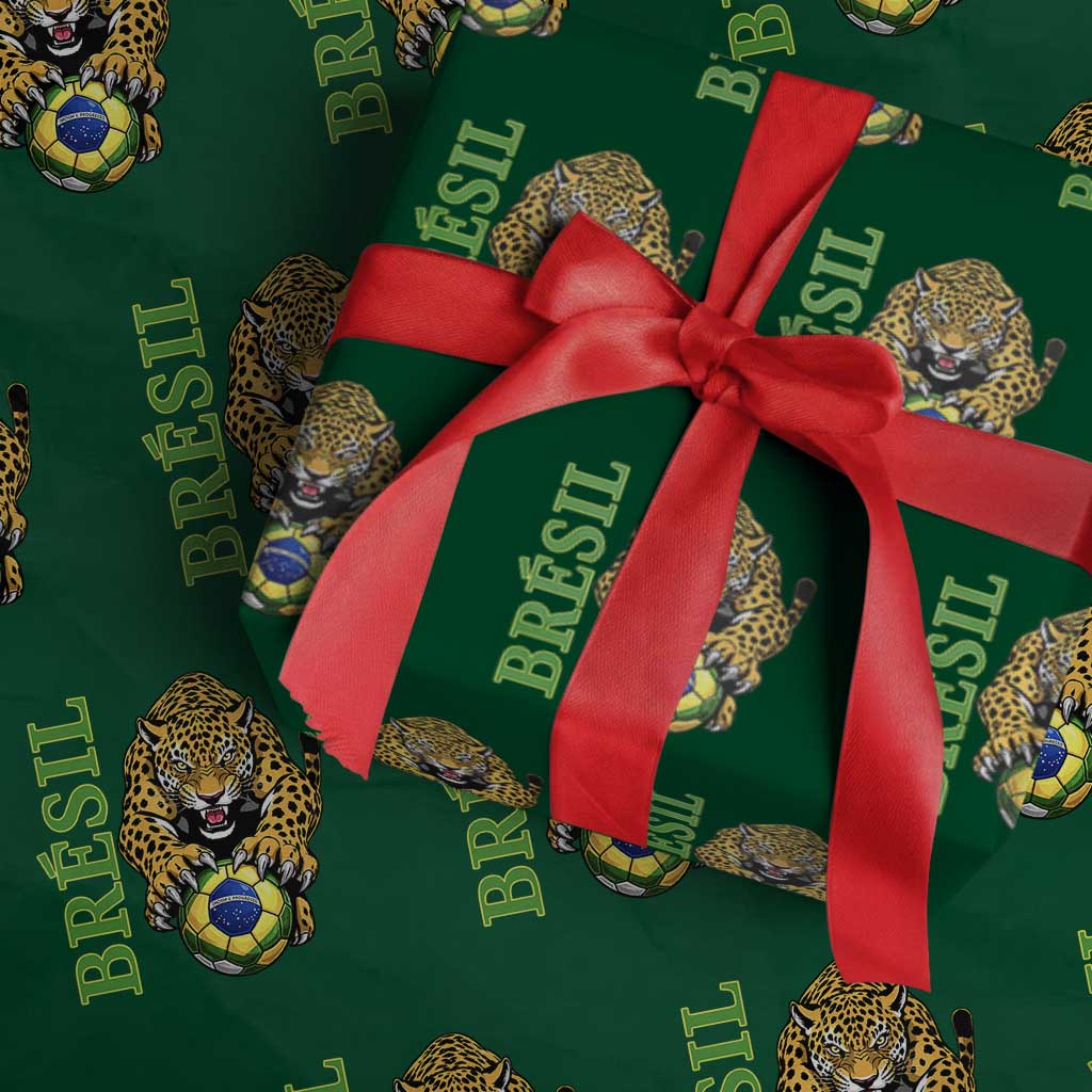 Brazil Soccer Jaguar Wrapping Paper Roll Football Supporter Gift TS12 Green Print Your Wear