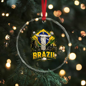Brazilian Futbol 2026 Crystal Glass Ornament Christ The Redeemer Football Pride TS12 Print Your Wear