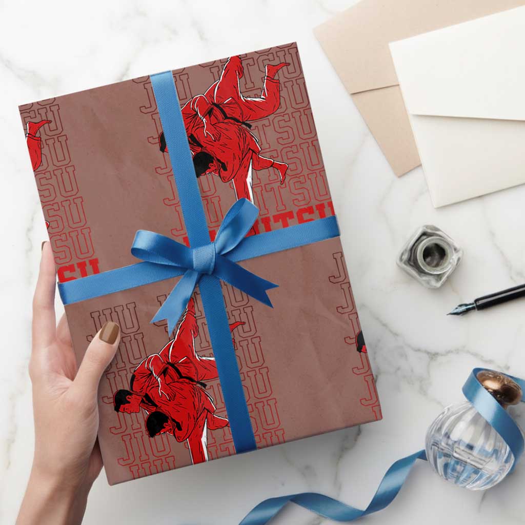 Brazilian Jiu Jitsu Wrapping Paper Roll BJJ Distressed TS10 Mocha Print Your Wear
