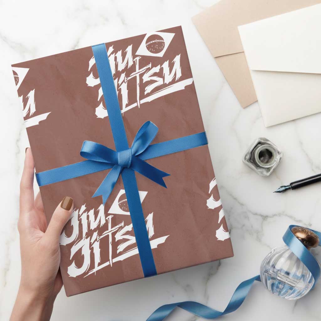 Brazilian Jiu Jitsu Wrapping Paper Roll Christian Cross BJJ Fighter Training Tee for Martial Arts Lovers TS10 Mocha Print Your Wear