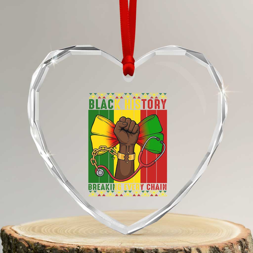 Breaking Every Chain Heart Crystal Glass Ornament Black History Medical Professional Gift TS12 Transparent Glass 3'' Heart Print Your Wear