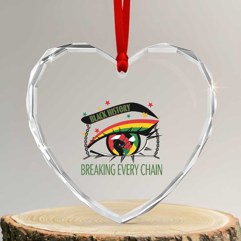 Breaking Every Chain Heart Crystal Glass Ornament Black History Month Freedom Gift TS12 Transparent Glass 3'' Heart Print Your Wear