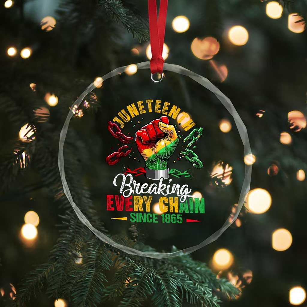 Breaking Every Chain Since 1865 Juneteenth Crystal Glass Ornament Celebrating Black Freedom TS10 Print Your Wear