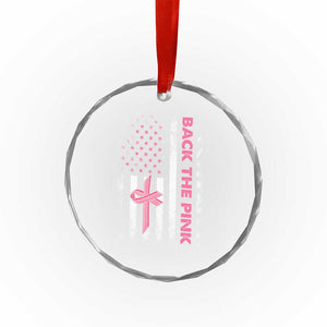 Breast Cancer Awareness Crystal Glass Ornament Back The Pink Warrior American Flag TS11 Print Your Wear