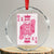 Breast Cancer Awareness Crystal Glass Ornament Queen Of Pink Ribbon Blackjack Cards Poker TS10 Transparent Glass 3'' Circle Print Your Wear
