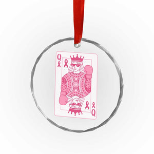 Breast Cancer Awareness Crystal Glass Ornament Queen Of Pink Ribbon Blackjack Cards Poker TS10 Print Your Wear
