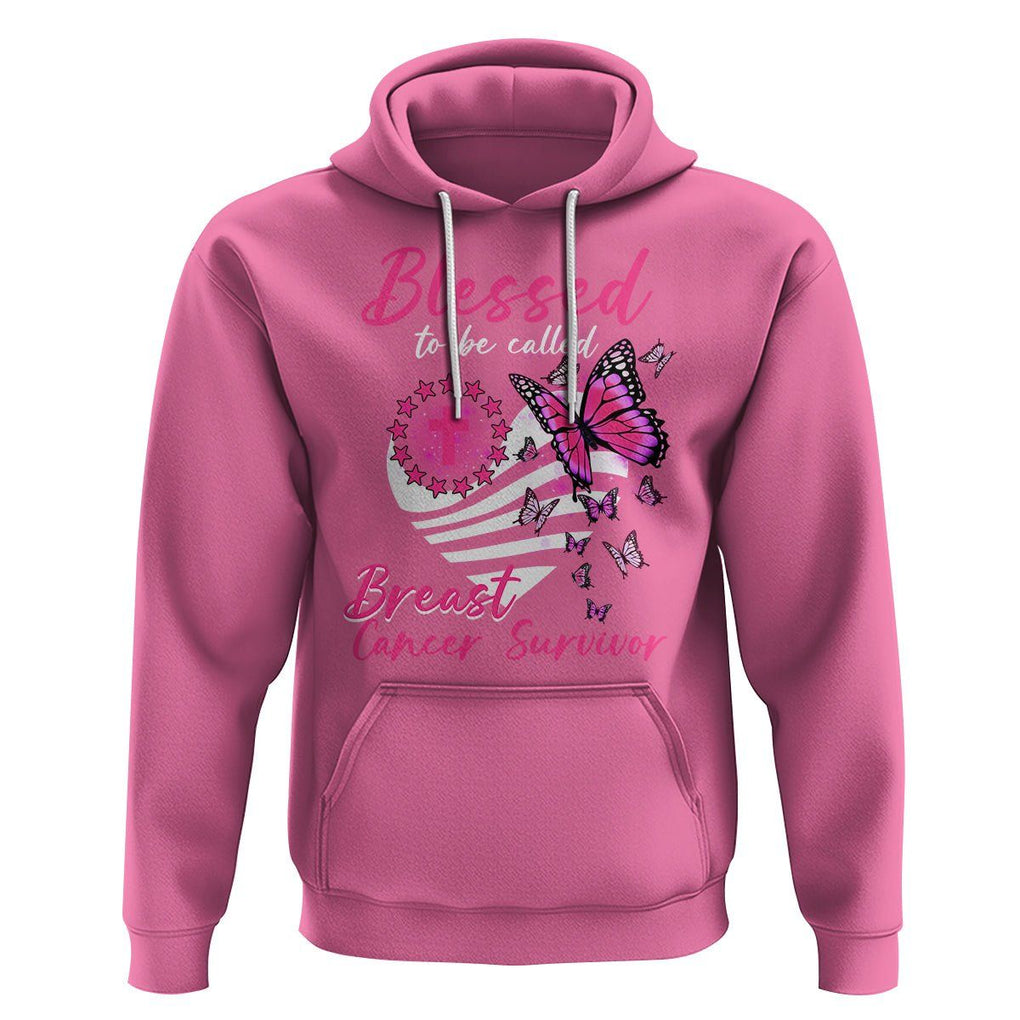 Breast Cancer Awareness Hoodie Blessed To Be Called Breast Cancer Survivor Pink Butterfly TS02 Azalea Printyourwear