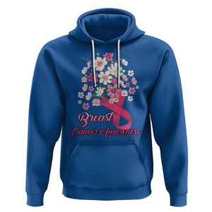 Breast Cancer Awareness Hoodie Pink Ribbon Flower Bouquet Supoprt Women Breast Cancer Warrior TS02 Royal Blue Printyourwear