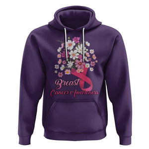 Breast Cancer Awareness Hoodie Pink Ribbon Flower Bouquet Supoprt Women Breast Cancer Warrior TS02 Purple Printyourwear