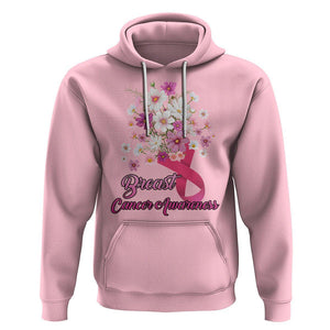 Breast Cancer Awareness Hoodie Pink Ribbon Flower Bouquet Supoprt Women Breast Cancer Warrior TS02 Light Pink Printyourwear
