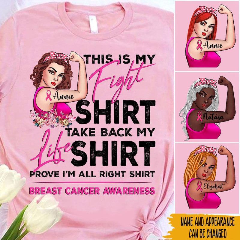 Custom Breast Cancer Shirt Awareness Month This Is My Fight Shirt Take Back My Life Pink CTM Sweater Adult Custom - Printyourwear