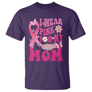 Breast Cancer Awareness T Shirt I Wear Pink For My Mom Mama Breast Cancer Warrior Survivor TS02 Purple Printyourwear