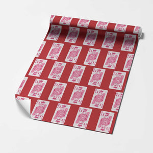 Breast Cancer Awareness Wrapping Paper Roll Queen Of Pink Ribbon Blackjack Cards Poker TS10 Red Print Your Wear