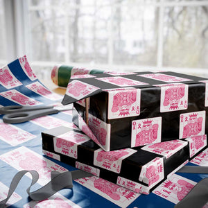 Breast Cancer Awareness Wrapping Paper Roll Queen Of Pink Ribbon Blackjack Cards Poker TS10 Black Print Your Wear