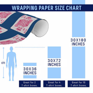 Breast Cancer Awareness Wrapping Paper Roll Queen Of Pink Ribbon Blackjack Cards Poker TS10 Print Your Wear