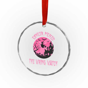 Breast Cancer Halloween Crystal Glass Ornament In October We Wear Pink Witch TS10 Print Your Wear