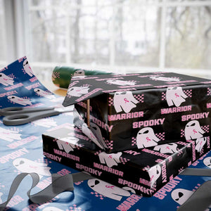 Breast Cancer Halloween Wrapping Paper Roll Ghost Wear Pink Ribbon Spooky Warrior TS10 Black Print Your Wear