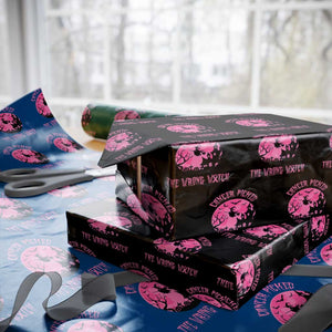 Breast Cancer Halloween Wrapping Paper Roll In October We Wear Pink Witch TS10 Black Print Your Wear