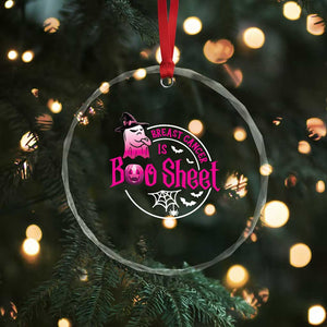 Breast Cancer Is Boo Sheet Crystal Glass Ornament October Ghost Pink Ribbon TS10 Print Your Wear