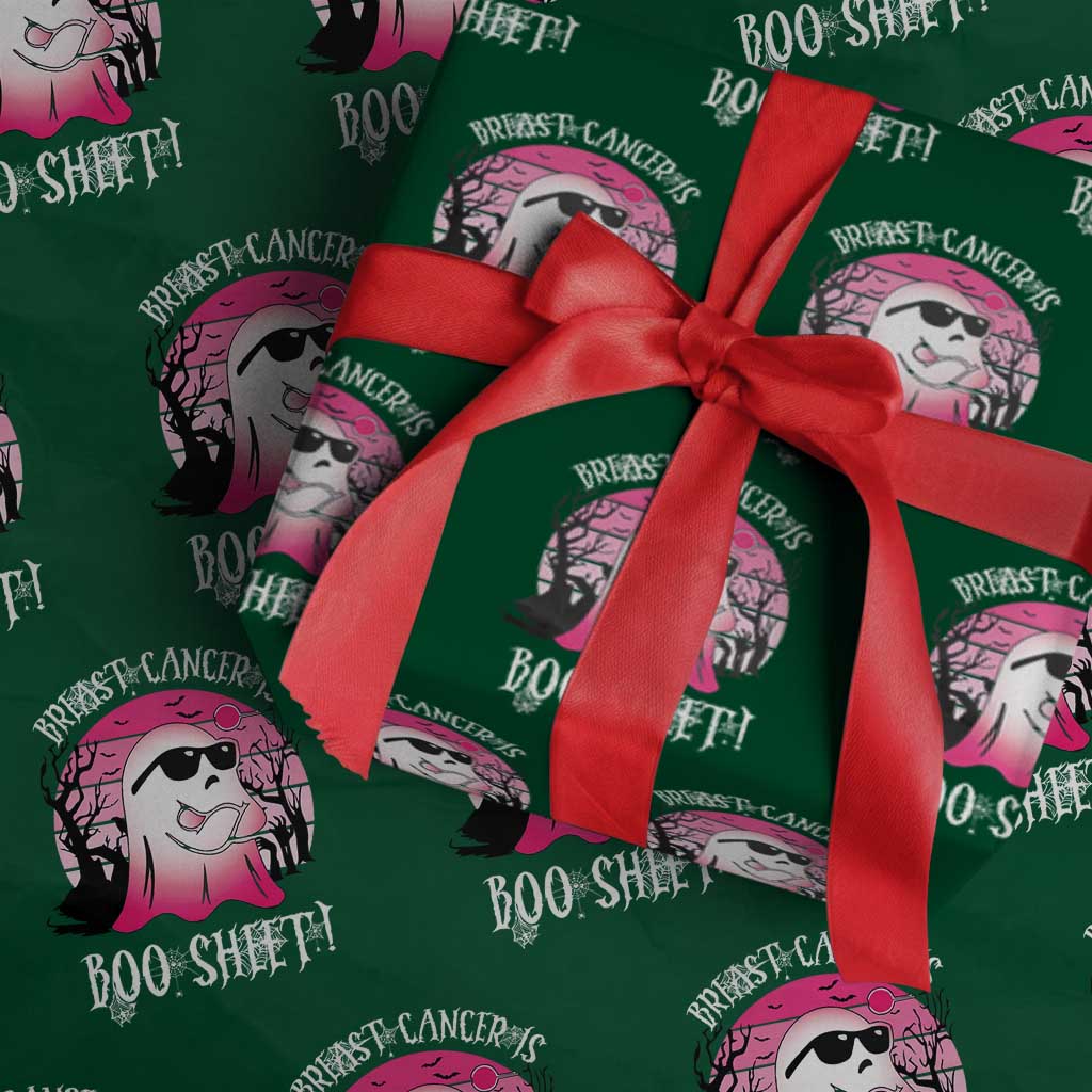 Breast Cancer Is Boo Sheet Wrapping Paper Roll In October Ghost Wear Pink TS10 Green Print Your Wear