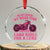 Breast Cancer Motorcycle Crystal Glass Ornament In October We Wear Pink Ride For A Cure TS10 Transparent Glass 3'' Circle Print Your Wear