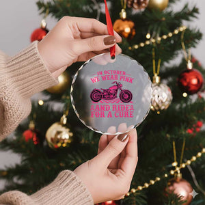 Breast Cancer Motorcycle Crystal Glass Ornament In October We Wear Pink Ride For A Cure TS10 Print Your Wear