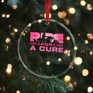 Breast Cancer Motorcycle Crystal Glass Ornament Pink Ribbon Ride For A Cure TS10 Print Your Wear