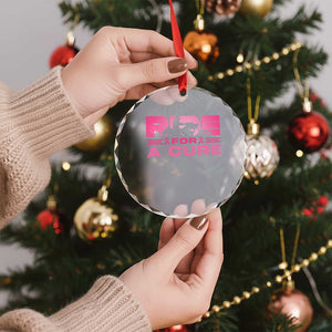 Breast Cancer Motorcycle Crystal Glass Ornament Pink Ribbon Ride For A Cure TS10 Print Your Wear