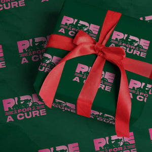 Breast Cancer Motorcycle Wrapping Paper Roll Pink Ribbon Ride For A Cure TS10 Green Print Your Wear