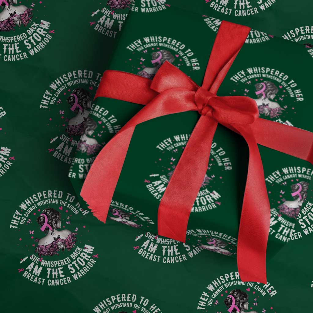 Breast Cancer Wrapping Paper Roll Pink Ribbon I Am Storm TS10 Green Print Your Wear